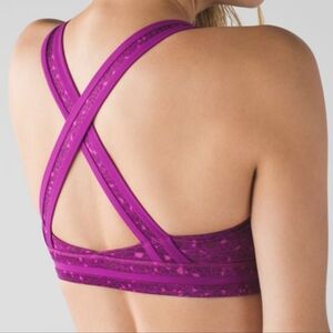 Lululemon Rack Pack Bra Seven Wonders Multi purple pink size 8